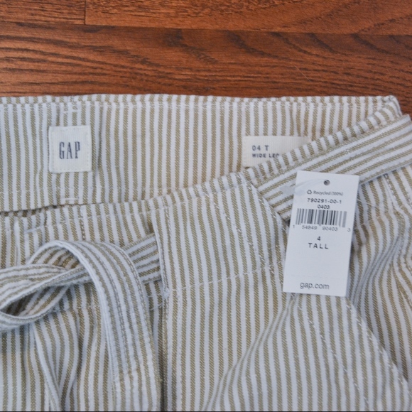 NWT Gap Wide Leg Linen Pants w/ High Waisted Belt - Picture 3 of 5